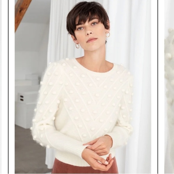 & Other Stories Bobble Sweater Popcorn Chevron Sz XS - Picture 1 of 9